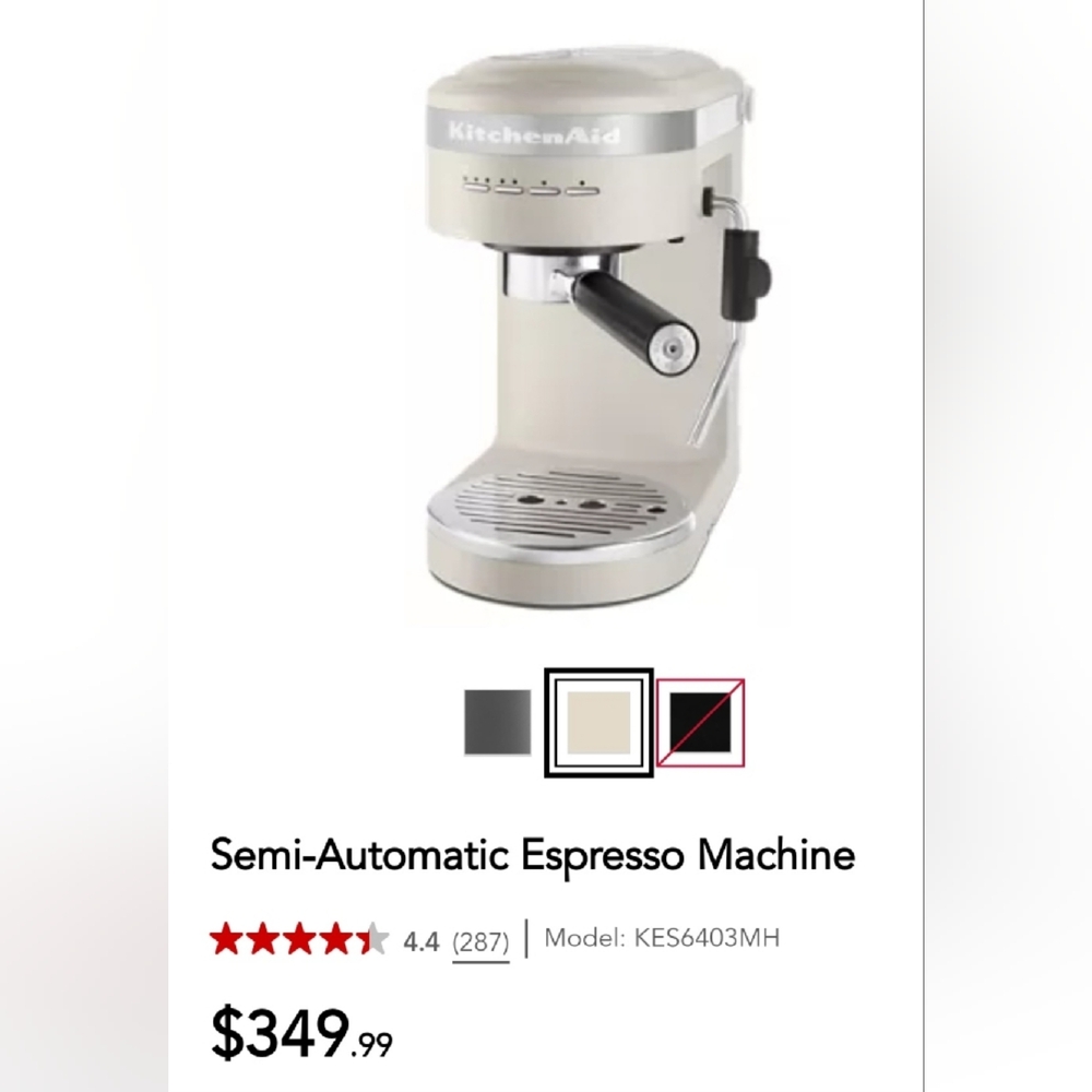 KitchenAid Semi-Automatic Espresso Machine - Matte Grey